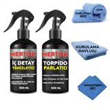 Mertox Otomobil Araç Araba Oto Temizlik Seti - Iç Detay Temizleme Spreyi + Torpido Parlatıcı 2X500ML