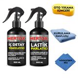 Mertox Otomobil Araç Araba Oto Temizlik Seti Iç Detay Temizleyici + Lastik Parlatıcı 2X500ML