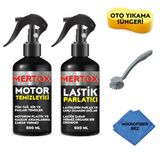 Mertox Otomobil Araç Araba Oto Temizlik Seti - Motor Temizleyici Sprey + Lastik Parlatıcı 2X500ML