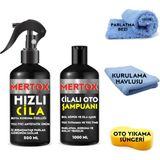 Mertox Otomobil Araç Araba Oto Temizlik Seti - Oto Şampuanı + Hızlı Cila 2X500ML