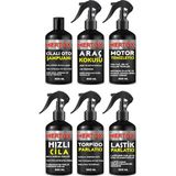 Mertox Otomobil Araç Araba Oto Temizlik Seti Oto Şampuanı+Araç Kokusu+Motor+Hızlı Cila+Torpido+Lastik 6X500ML