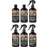 Mertox Otomobil Araç Araba Oto Temizlik Seti Oto Şampuanı+Pasta+Motor+Hızlı Cila+Torpido+Lastik 6X500ML