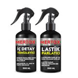 Mertox Otomobil Araç Araba Oto Temizlik Seti Ürünleri Iç Detay Temizleyici + Lastik Parlatıcı 2X500ML Malzemeleri