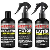 Mertox Otomobil Araç Araba Oto Temizlik Seti Ürünleri Oto Şampuanı+Motor+Lastik Parlatıcı 3X500ML Malzemeleri