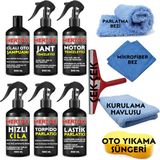 Mertox Otomobil Araç Araba Oto Temizlik ve Bakım Seti Oto Şampuanı+Jant-Motor Temizleyici+Hızlı Cila+Torpido+Lastik Parlatıcı 6X500ML