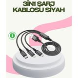 MertUS Hızlı Şarj Destekli Çoklu Şarj Kablosu – Seyahat ve Günlük Kullanım - DUP4460-6934 - Renkli