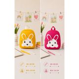 MERUE 2 Adet Anaokulu Çantası – Tavşan Desenli Çocuk Mini Sırt Çantası, Fermuarlı, Ayarlanabilir Askılı, 28x25 CM SARI VE FUŞYA