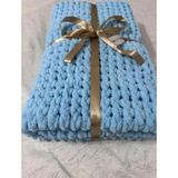 Merut Style Alize Puffy Açık Mavi Bebek Ve Tv Battaniyesi - 90 x 90 cm