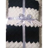 Merut Style Alize Puffy Siyah Beyaz Bebek ve Tv Battaniyesi - 100 x 100 cm - Siyah - Beyaz