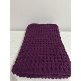 Merut Style El Örgüsü Bordo Burgu Desen Bebek ve Tv Battaniyesi - 100 x 180 cm