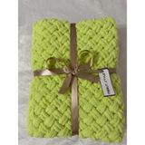 Merut Style El Örgüsü Puffy Fıstık Yeşili Hasır Desenli Bebek Battaniyesi - 90 x 90 cm