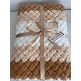Merut Style El Örgüsü Puffy Hasır Desen Bebek ve tv Battaniyesi - 100 x 100 cm - Renkli