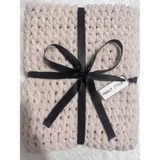 Merut Style El Örgüsü Puffy Kemik Rengi Burgu Desen Bebek ve Tv Battaniyesi - 90 x 90 cm