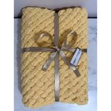 Merut Style El Örgüsü Puffy Limon Hasır Desen Bebek Battaniyesi 90X90 cm - 90 x 90 cm - Sarı