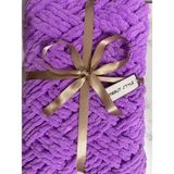 Merut Style El Örgüsü Puffy Orkide Renk Üçlü Küp Şeker Modeli Bebek Battaniyesi 90X90 cm - 90 x 90 cm - Lila