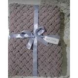 Merut Style El Örgüsü Pufy Taş Rengi Hasır Desenli Bebek Battaniyesi - 90 x 90 cm