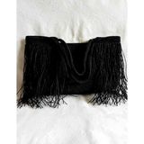 Merut Style Kağıt Ip El Örgüsü Püsküllü Siyah Renk Günlük ve Plaj Çantası
