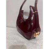 Merut Style Parlak Rugan Kadın El ve Omuz Çantası - 14x25 - Bordo