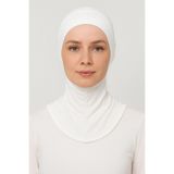 Merve Nayir Kadın Beyaz Boyunluklu Bone (Ninja Bone) – Kaymaz, Tam Kapalı Tesettür Bone