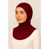 Merve Nayir Kadın Tesettür Pratik Boyunluklu Ninja Bone Bordo Sporcu Bone