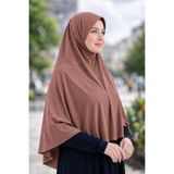 Merve Nayir Moka Gül Hazır Türban Peçeli Pratik Penye Tesettür Nikaplı Hijab - Namaz Örtüsü Sufle (5XL)