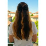 Merve Nayir Siyah Organze Fiyonk Kurdele Toka