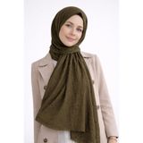 Merve Nayir Ütü Gerektirmeyen Bambu Kraş Şal Haki Tesettür Hijab