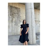 mervekiymatco BELLA İSTANBUL KARPUZ KOL MİDİ ELBİSE siyah L