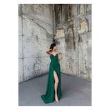 mervekiymatco, Fulya Straplez Yırtmaçlı Abiye 582467 Zümrüt M