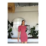 mervekiymatco Joanne Karpuz Kol Mini Elbise 582540 GÜL RENGİ GÜL RENGİ M
