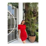 mervekiymatco Karpuz Kol Mini Elbise 582540 KIRMIZI XS