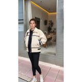 mervekiymatco Peluş Kaplama Süet Crop Kaban Taş TAŞ L