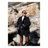 mervekiymatco Süet Oversize Biker Kaban 5459 SİYAH S