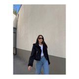 mervekiymatco Tak Çıkar Yelek Ve Içi Kürk Detay Crop Kaban SİYAH XL