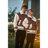 mervekiymatco Unısex Süet Peluş Biker Kaban 445 KAHVE XL