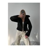 mervekiymatco Yeni Sezon Peluş Crop Kaban Siyah L