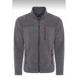 Mervem Gri Tam Fermuarlı 3 Cepli Polar - 3XL