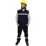 Mervem Iş Elbisesi Yelek Pantolon Takım 7/7 Gabardin Kumaş Reflektörlü - 2XL
