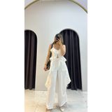 MERVENS Volanlı Asimetrik Kesim Bluz