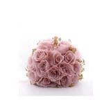 Merveparti Pembe Güllü Gelin Buketi ve Damat Yaka Çiçeği Gelinbuketi Gelincicegi