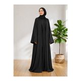 MERVERA İPEK KUPRA ABAYA TAKIM TESETTÜR ELBİSE İKİLİ TAKIM