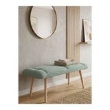 MervishDecor Ahşap Ayaklı Bench Puf Bank 80x40 cm – Antre Pufu, Yatak Ucu Pufu, Salon ve Mutfak Oturma Bankı, Coco Kumaş