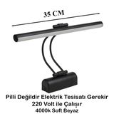 Merwish 35 Cm Elektrikli 4000k Soft Beyaz Enerji Tasarruflu Flüt Led Aplik Banyo Tablo Çalışma Masası Duvar Sanat Eseri Ayna Dekoratif ve Modern Aydınlatma Gümüş (Krom) Renk (Siyah)