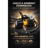 Merwish 90W Kablolu Araç Lastik Şişirme Kompresörü Çakmaklık Girişli Dijital Göstergeli Hava Pompası A6677 - 90W - A6677