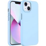 Merwish Apple iPhone 15 Plus Uyumlu Özel İpeksi Dokunuş Hissi Veren İçi Yumuşak Kadife Lansman Silikon Kılıf Kapak (Bebe Mavi)