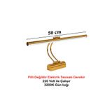 Merwish Flüt Led Aplik 50 CM 3200K Gün Işığı Banyo Tablo Çalışma Masası Duvar Aydınlatma Lamba (Gold)