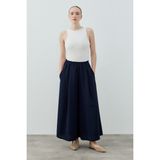Merwish Kadın 1782 Comfy Krep Pantolon Etek - Lacivert - S - M