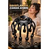 Merwish Kafa Masaj Aleti 360° Masaj Özellikli 6 Kademeli 3 Modlu Kablosuz Şarjlı - Siyah