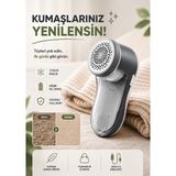Merwish Şarjlı Tüy Toplayıcı Kumaş Temizleme Makinesi 9000 Rpm Güçlü Motorlu USB Şarjlı 2 Yedek Başlıklı Y-208
