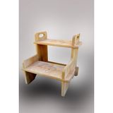 Merwood Çok Amaçlı İki Basamaklı Merdiven Taburesi - 18mm Melamin Kaplı MDF, Montessori Tasarımı, Yüksek Taşıma Kapasitesi